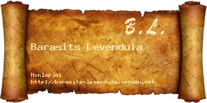 Barasits Levendula névjegykártya